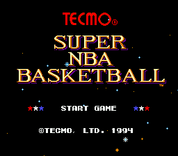 Tecmo Super NBA Basketball (Japan) Title Screen